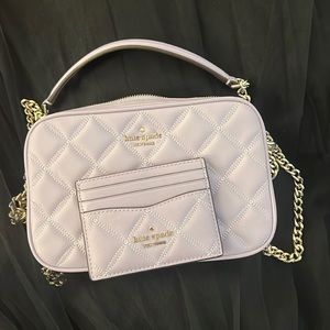Kate Spade Quilted Lilac Frost Crossbody Set Brand New, Never Used